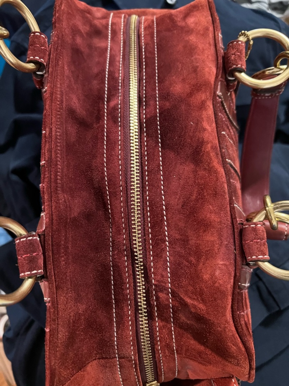 Coach Mia Suede in Deep red shoulder bag - Picture 13 of 16